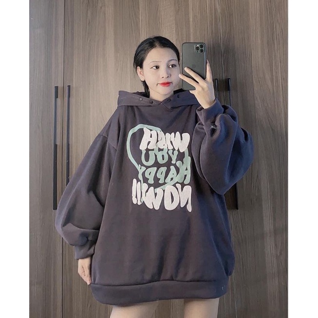 Áo Hoodie Nam Nữ Wish Số 9, Áo Mũ 2 Lớp Dày Dặn Form Tay Bồng