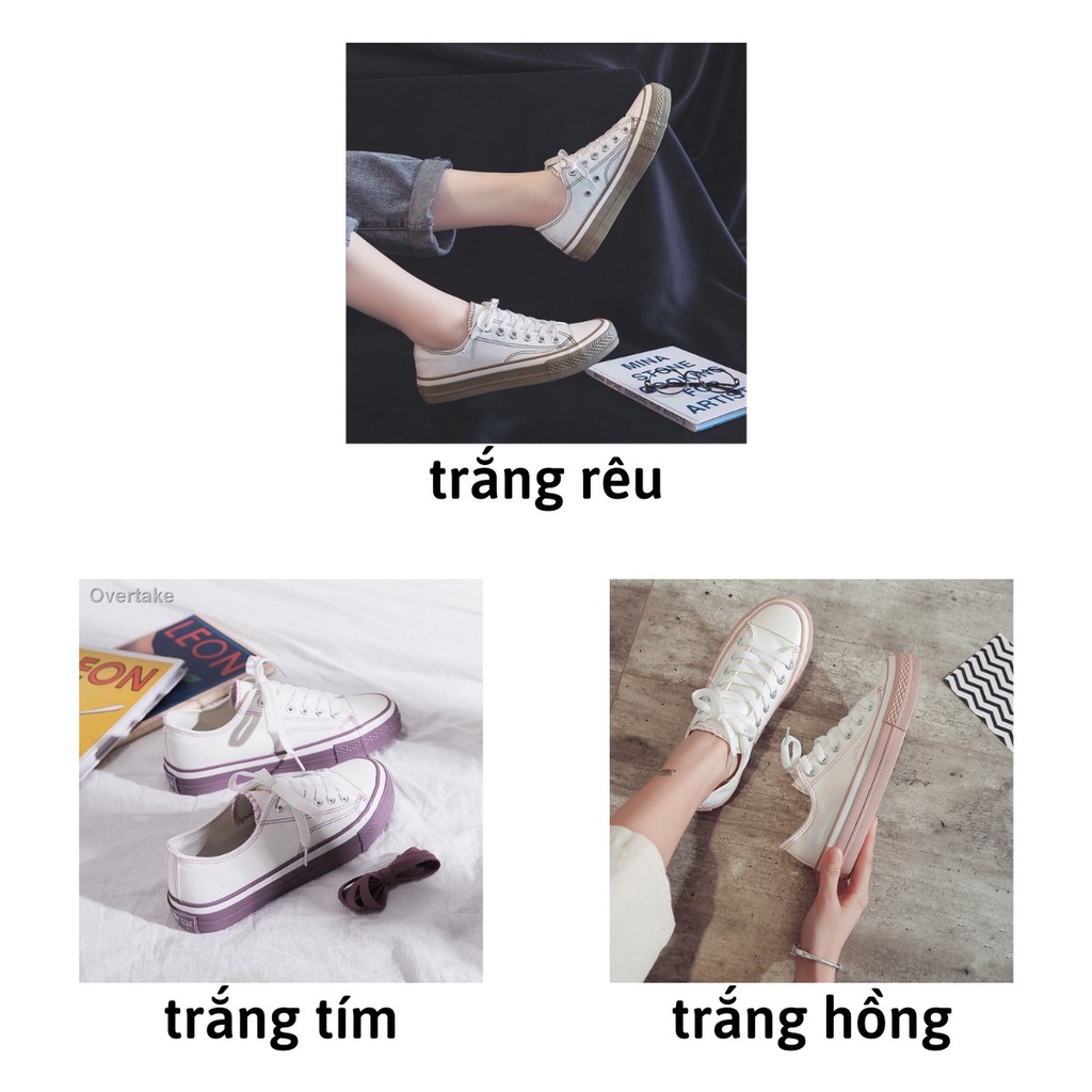 (TẶNG 01 DÂY GIÀY MÀU) Giày thể thao sneaker nữ trắng giá rẻ đẹp đế thấp Hàn Quốc cao cấp JAENIA G003