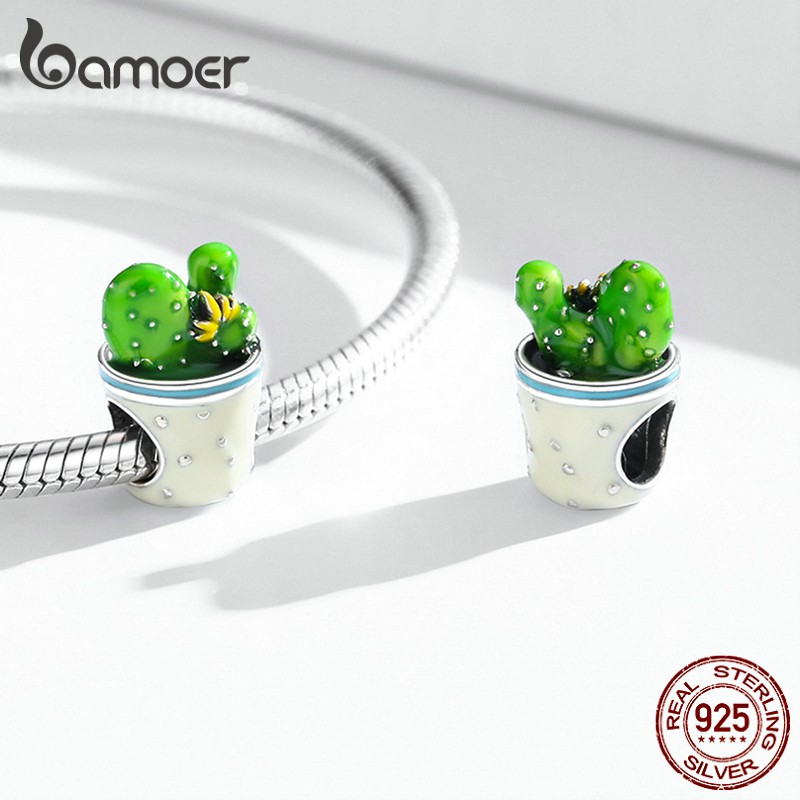 Mặt phụ kiện Bamoer Scc2018 dòng thực vật bằng bạc 925 dùng cho đồ trang sức tự làm 5 loại tùy chọn