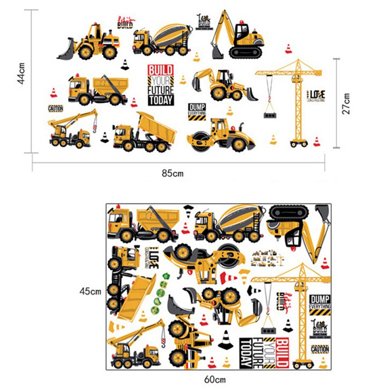 Sticker Dán Tường Hình Các Loại Xe Tải Và Xe Ô-tô Dành Cho Các Bé