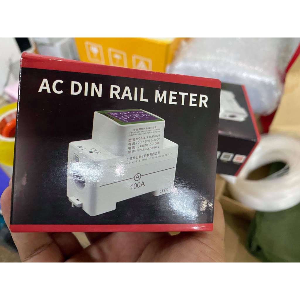 Đồng Hồ 4 Thông Số 220V-100A PZEM-008 Hàng gài tủ điện mặt trời hoặc điện dân dụng....