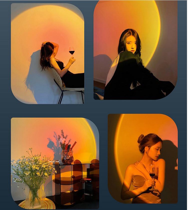 [Có sẵn] Đèn chiếu sáng tạo hoàng hôn cầu vồng dùng trong triển lãm/phòng khách độc đáo