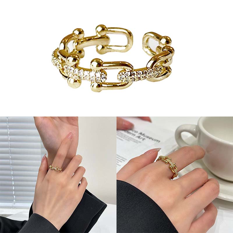 1 Nhẫn Đính Đá Zircon Có Thể Điều Chỉnh Kích Thước Dành Cho Cặp Đôi