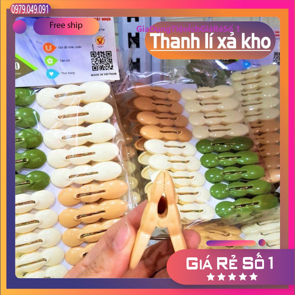 Set 20 chiếc kẹp quần áo Việt Nhật Cao Cấp