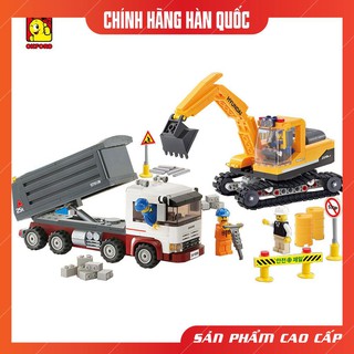 Bộ lego xe công trình - Đồ chơi xếp hình xe tải lego công trường gồm 610 mảnh an toàn cho trẻ em - phát triển tư duy