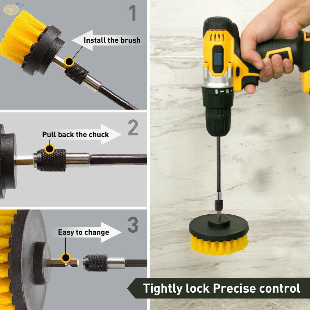 Bộ 4 Đầu Bàn Chải Vệ Sinh Gắn Máy Khoan Tiện Dụng