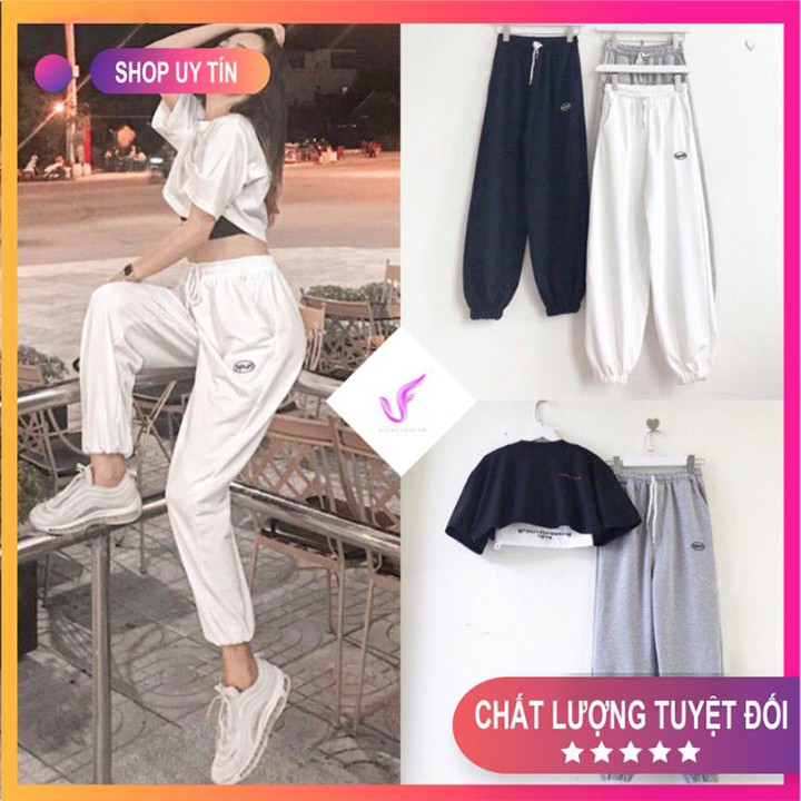 Quần Thun Nữ 💍[FREESHIP]💍 Quần Jogger Spun Unisex-Form Rộng-Dáng Ống Boom, Chất Liệu Thun Mềm Mịn-Co Dãn Mã TT30