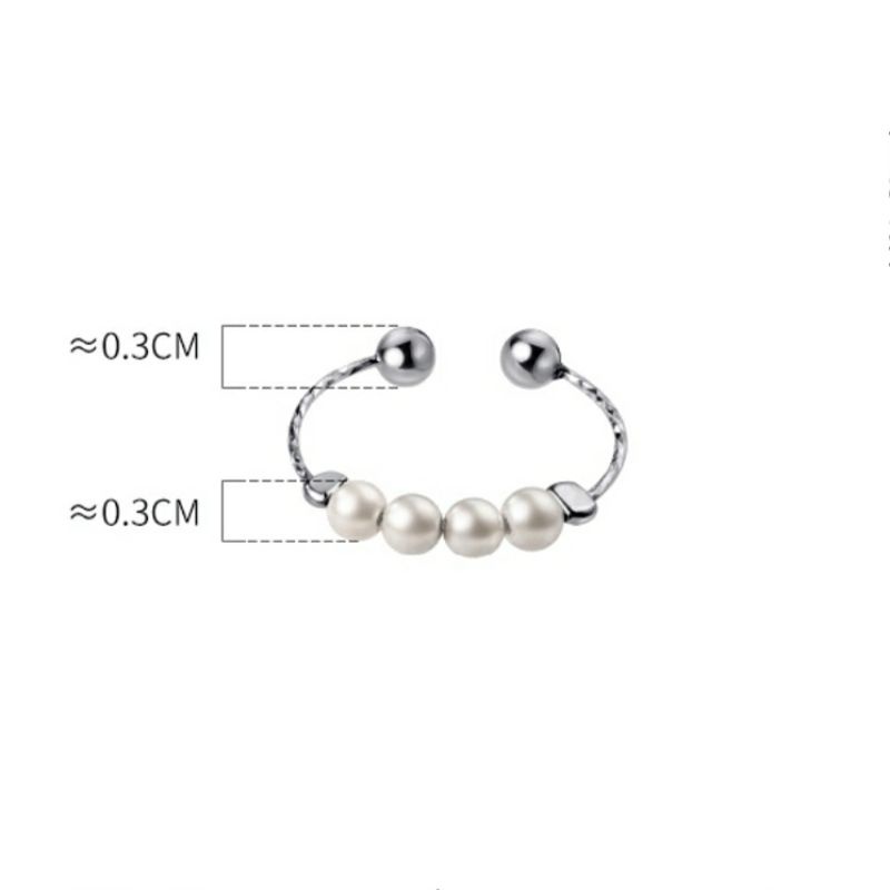 Nhẫn bạc ngọc trai nhân tạo 100% bạc S925