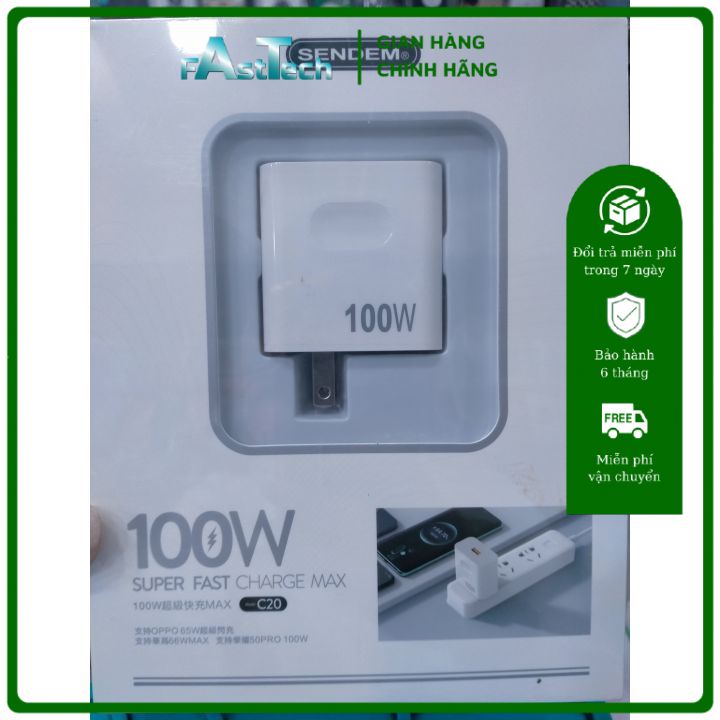 BỘ CỐC SẠC NHANH SENDEM CHÍNH HÃNG 100W SUPER FAST