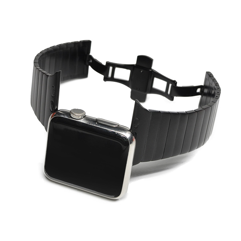 4 Colors Stainless Steel Strap for Apple Watch 5/4/3/2/1 Butterfly Metal Bracelet Iwatch 44mm 42mm 40mm 38mm With Tool