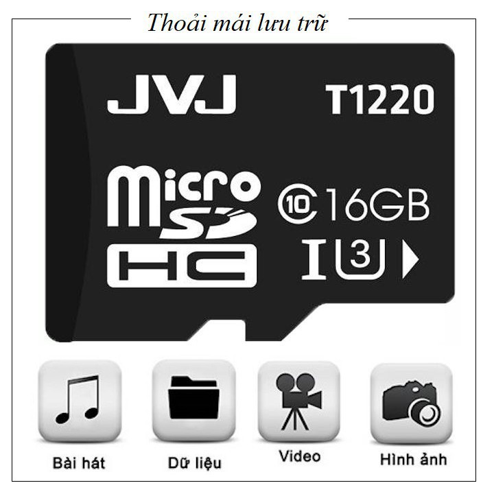 Thẻ nhớ 64GB/32GB/16GB/8GB/4GB JVJ tốc độ cao - Chuyên dụng camera yoosee, camera giám sát class 10 U3, bảo hành 5 năm