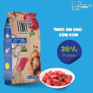 Thức ăn cho chó con Tony Dog 10kg 25 gói 400g date 12/2023