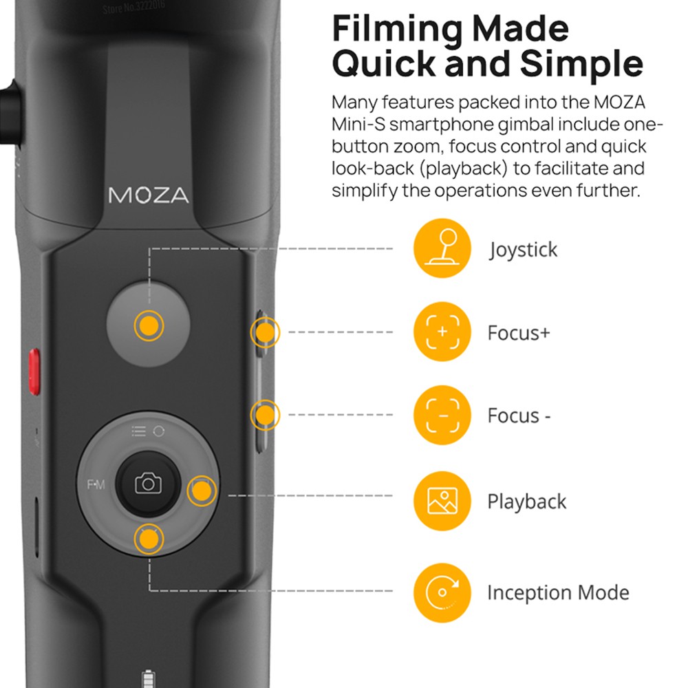 Tay cầm chống rung cho điện thoại Gimbal MOZA Mini S | BigBuy360 - bigbuy360.vn