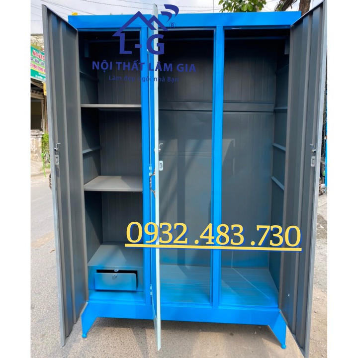 Tủ sắt quần áo không gương 1m8x1m2 hàng đặt theo yêu cầu