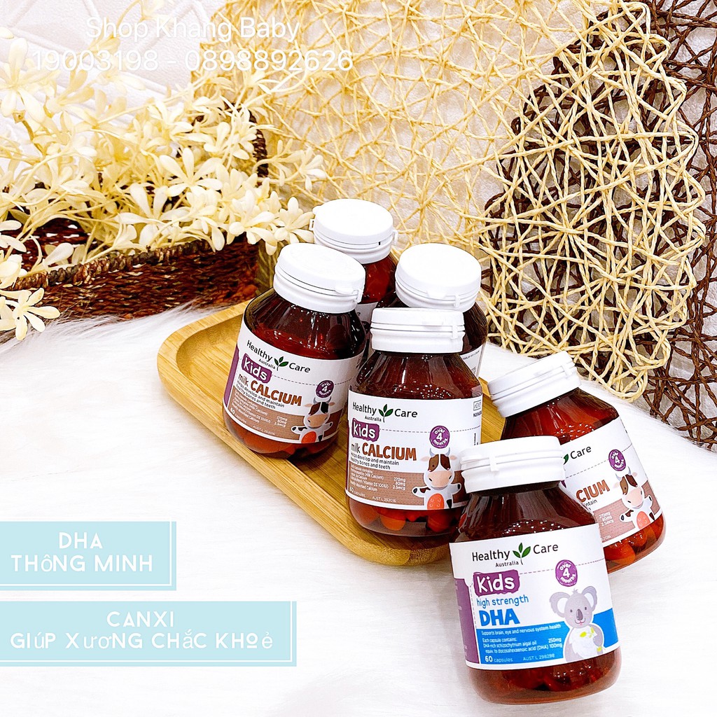 Viên bổ sung DHA và Canxi cho bé Healthy Care 60 viên - Shop Khang Baby