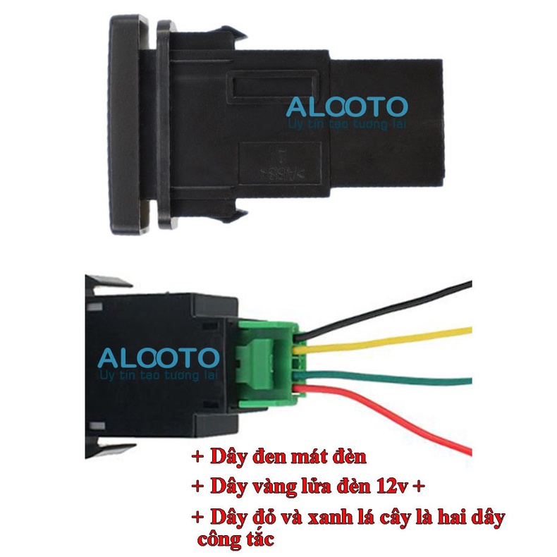 Công tắc gập gương toyota và mitsubishi có đèn led trợ sáng lắp tại vị trí chờ của xe