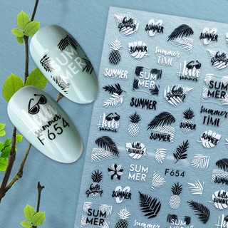 Sticker Dán Móng Họa Tiết Lá 3D