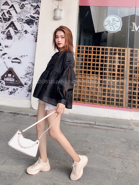 [Ảnh thật/Video] Áo Fancy babydoll tơ tay bồng/Áo bồng bềnh