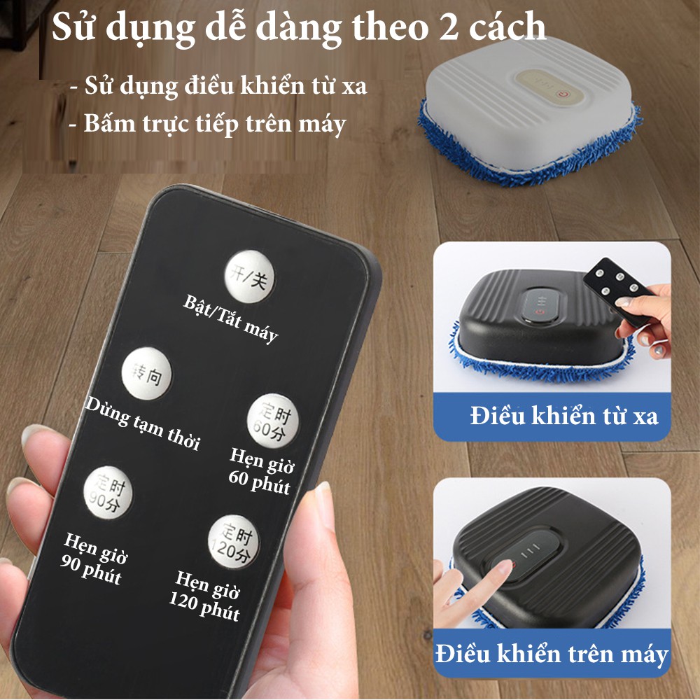 Robot lau nhà thông minh Elas Smart Life lau bụi khô lau ướt có remote hẹn giờ từ xa và đèn UV diệt vi khuẩn