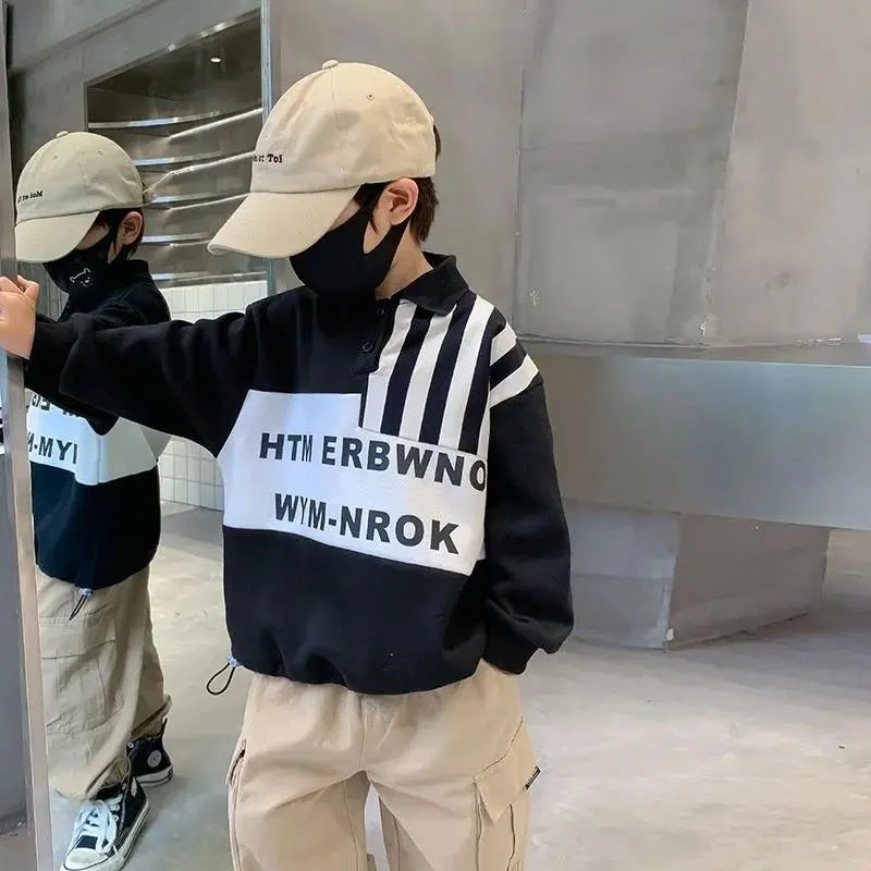Áo hoodie tay dài kẻ sọc thiết kế mới thời trang dành cho bé trai
