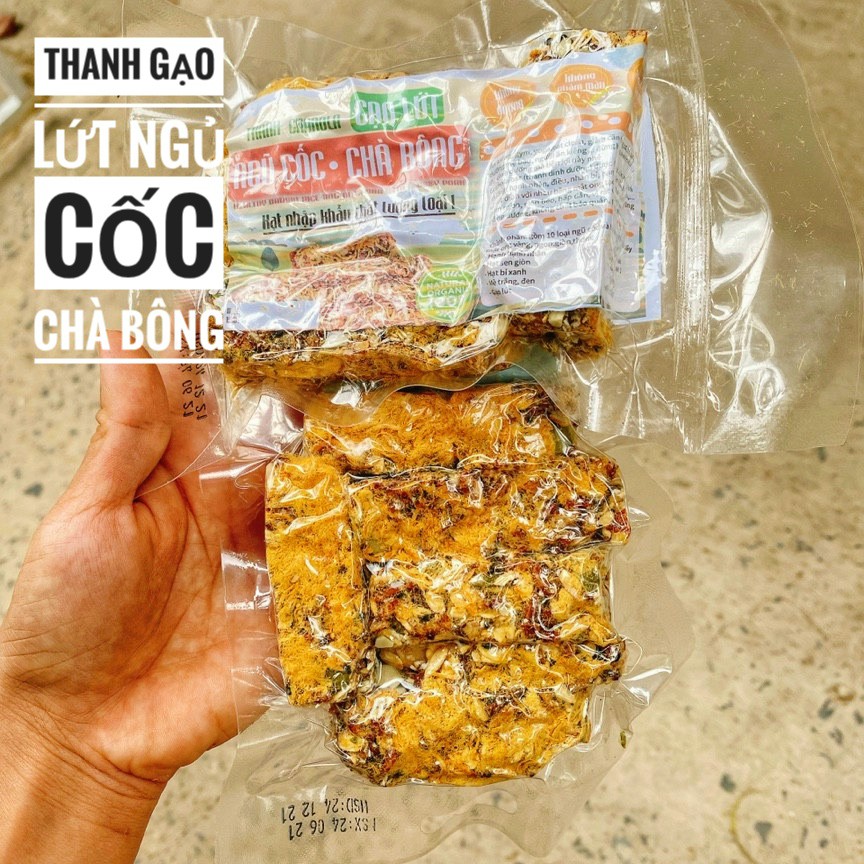 Thanh Gạo Lứt Ngủ Cốc Chà Bông Túi 500Gr (Hút Chân Không) - Thanh Gạo Lứt Chà Bông Mix Hạt Dinh Dưỡng