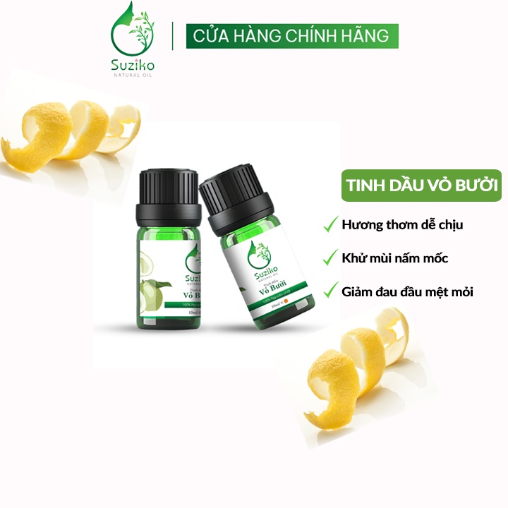 Tinh dầu thiên nhiên SUZIKO vỏ bưởi giúp thư giãn tóc chắc khỏe loại 10ml