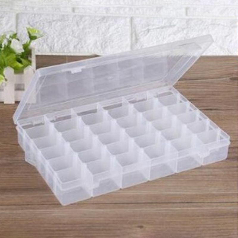 Hộp Nhựa 36 Ngăn Đựng Trang Sức Nhỏ Gọn Có Thể Điều Chỉnh