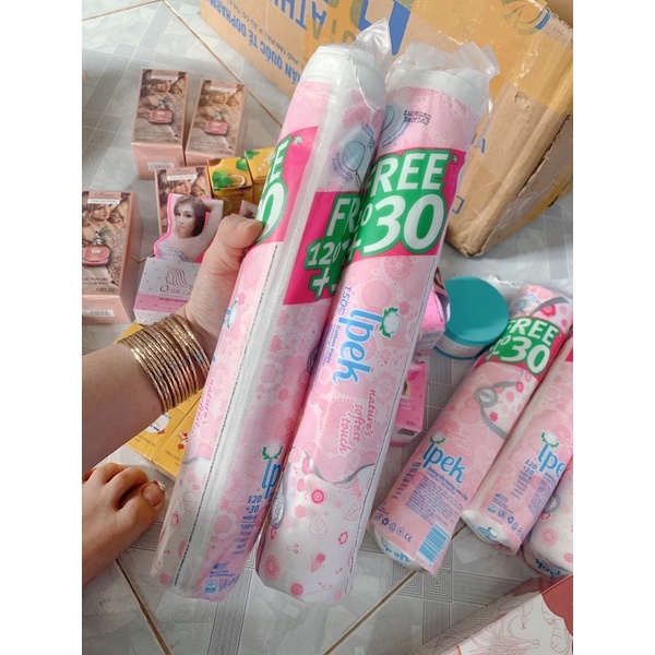 Bông tẩy trang 100% cotton Thổ Nhĩ Kỳ Ipek 150 miếng Klasik Cotton Pads