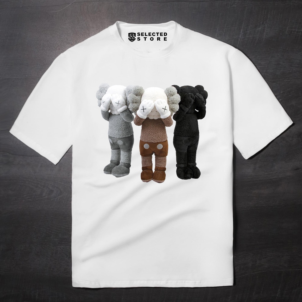Áo thun tay lỡ nam nữ in hình KAWS , Vải Cotton Form Oversize - SELECTED.STORE