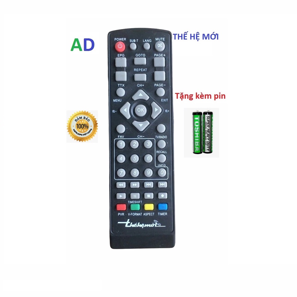 Điều khiển đầu thế hệ mới - Remote từ xa điều khiển đầu thu THẾ HỆ MỚI loại tốt chất lượng cao