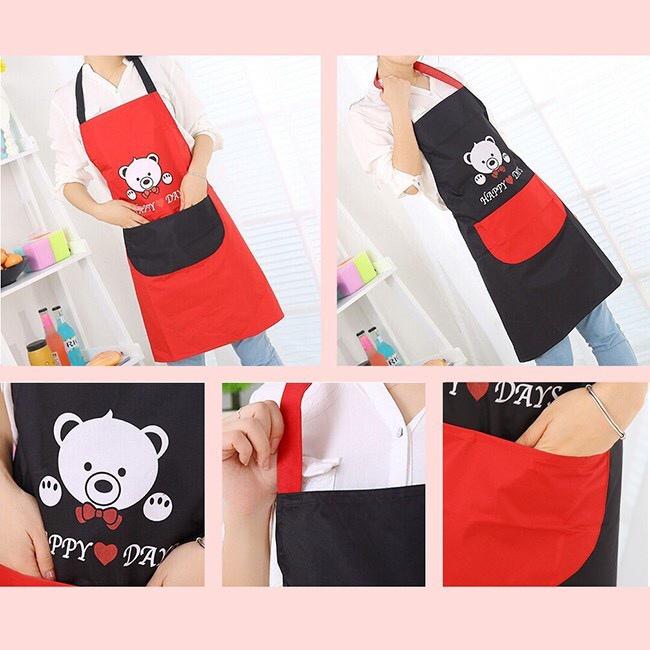 Tạp dề in hình gấu dễ thương