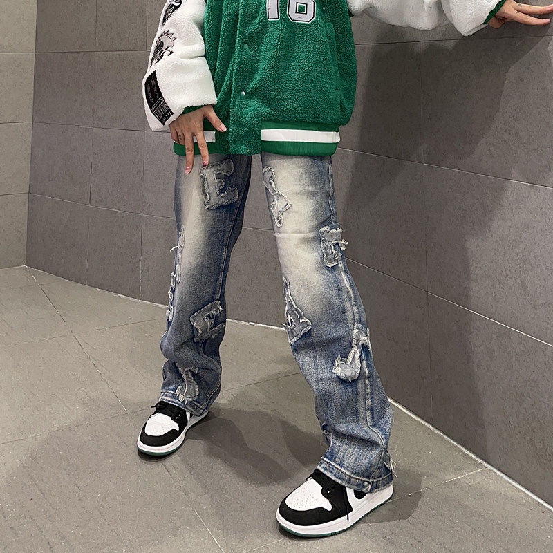 ◕✁❏Quần Jeans Dài Ống Rộng Thời Trang Dành Cho Nữ