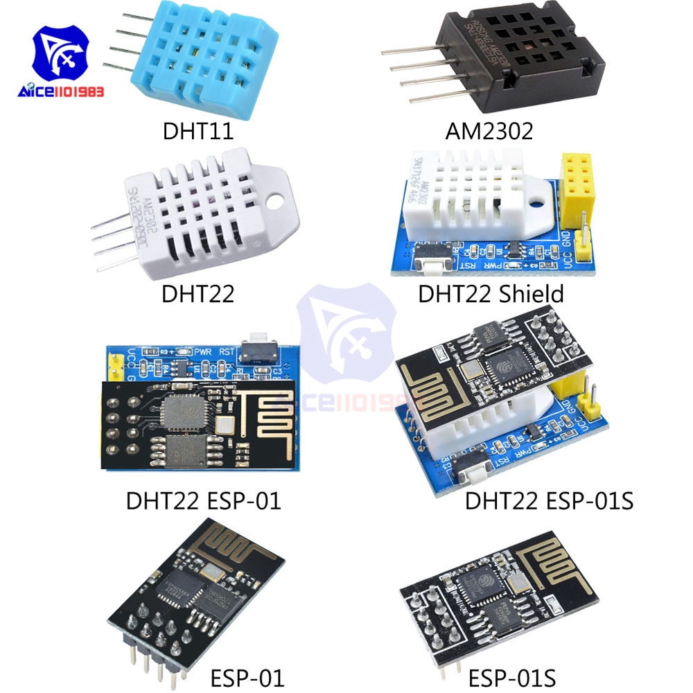 Mô đun cảm biến nhiệt độ và độ ẩm không dây ESP8266 ESP01S ESP01 WIFI DHT22 AM2320 DHT11 I2C IIC