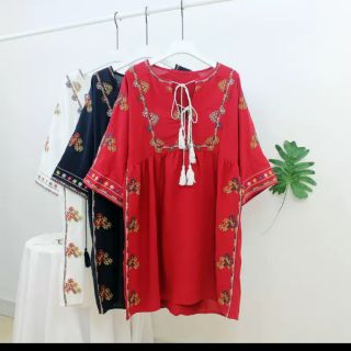 Váy boho babydoll thêu