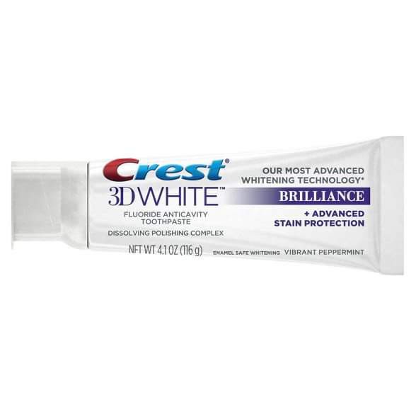 Kem Đánh Răng Crest 3D White Brilliance Vibrant Peppermint Fluoride Anticavity Toothpaste 99GR- 116G nội địa Mỹ