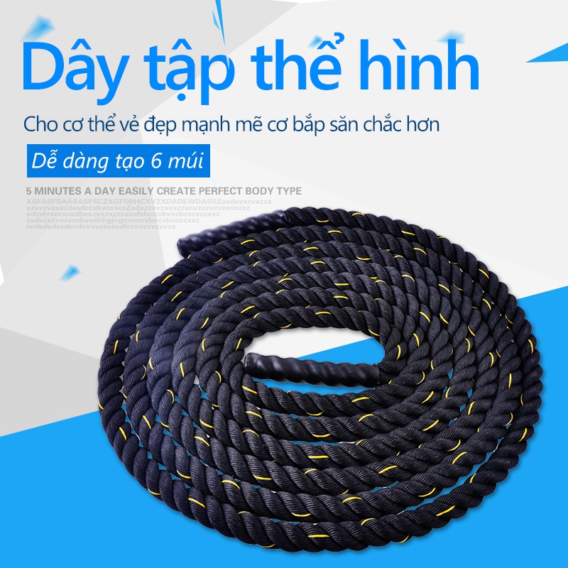 OT105 đấu dây tập thể lực rèn cơ bắp dày 38mm * Dài 12 mét  Dây quăng dây thừng to