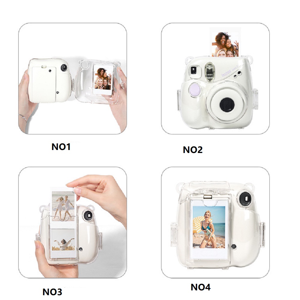 Vỏ bảo vệ LAMMCOU cứng trong suốt thích hợp cho máy ảnh chụp lấy liền Fujifilm Instax Mini 7