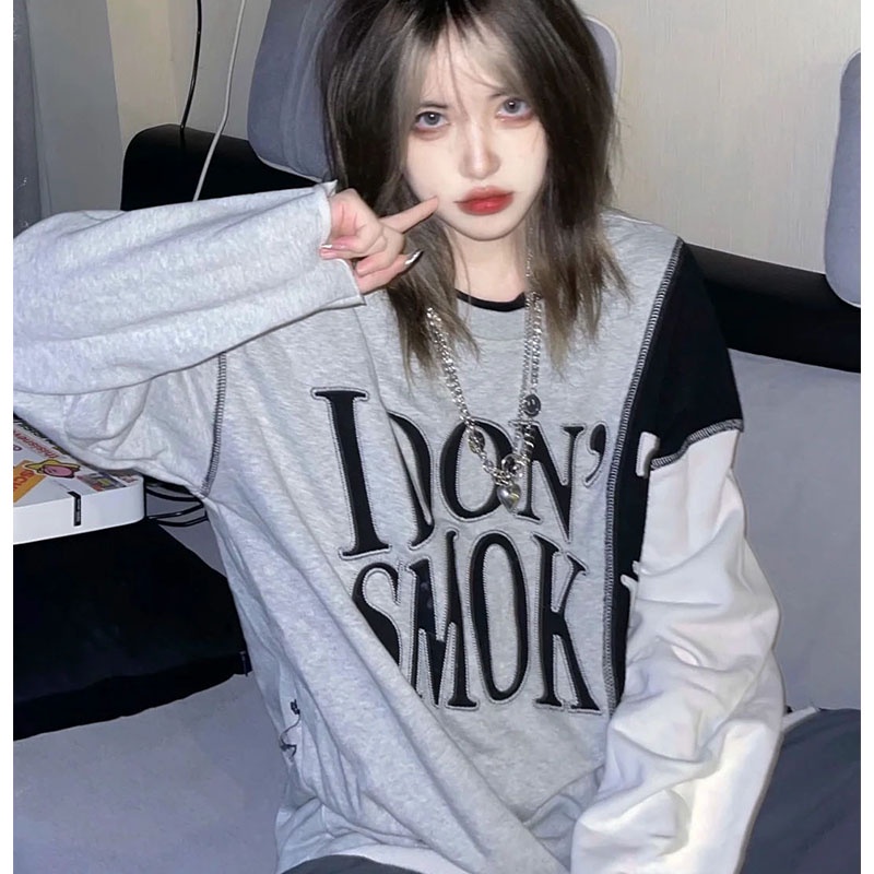 Áo thun tay dài in chữ thời trang Hàn Quốc | BigBuy360 - bigbuy360.vn