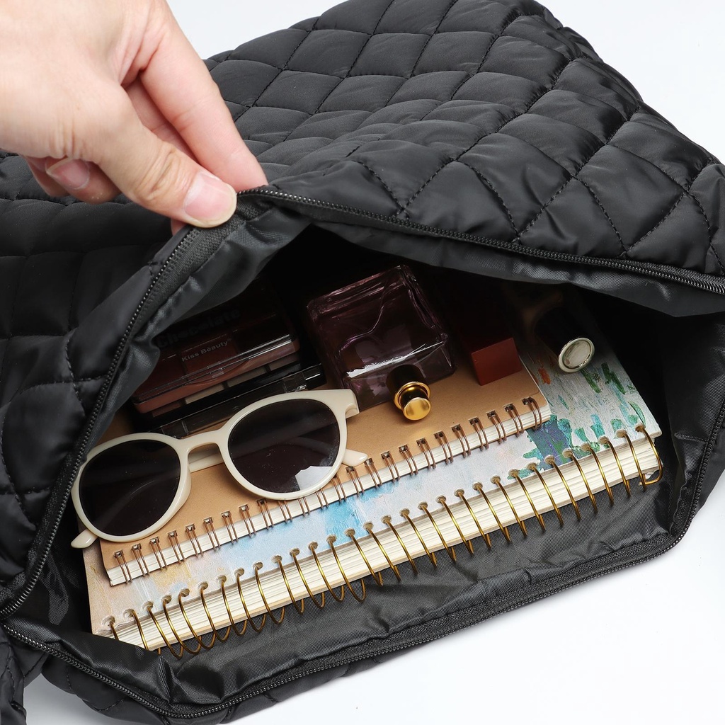 YEW Túi Xách Cotton Cỡ Lớn Họa Tiết Sọc Caro Thời Trang Mùa Đông