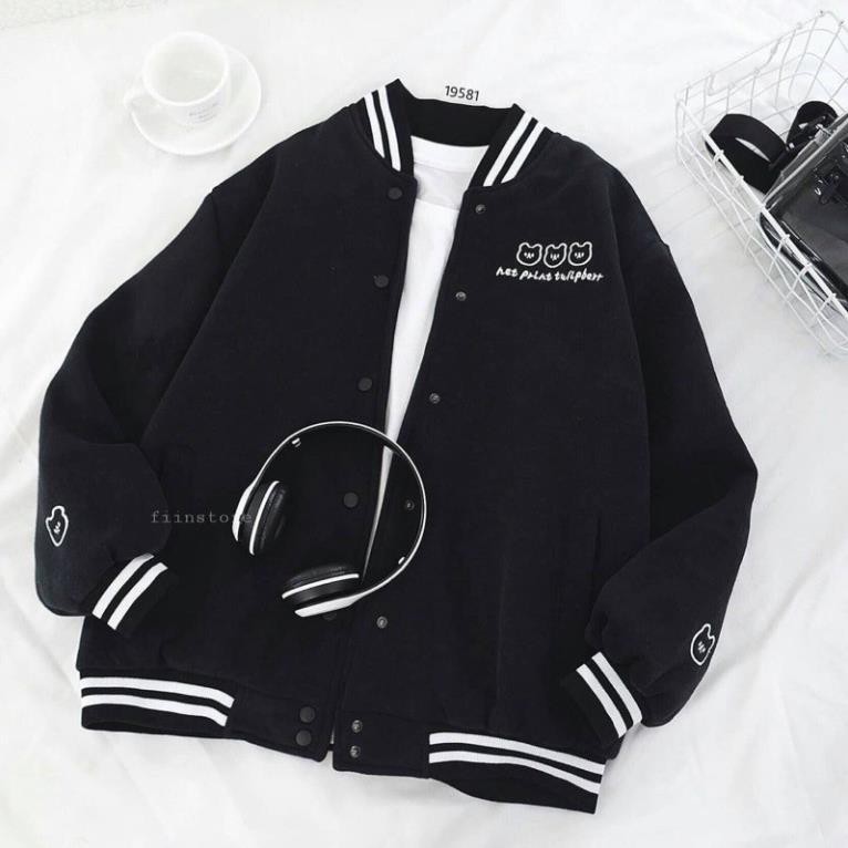 🆕  Áo bomber bo dệt , Áo bo dệt hình thêu hot hit basic