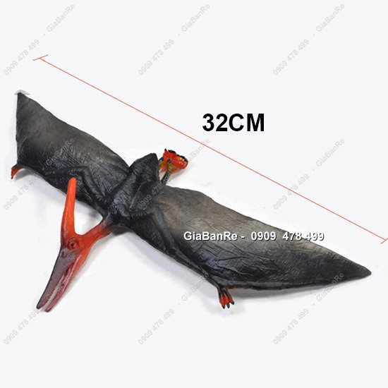 Mô Hình Khủng Long Thằn Lằn Bay Pteranodon - Thân Đen - Sải cánh 23-32cm - 77481