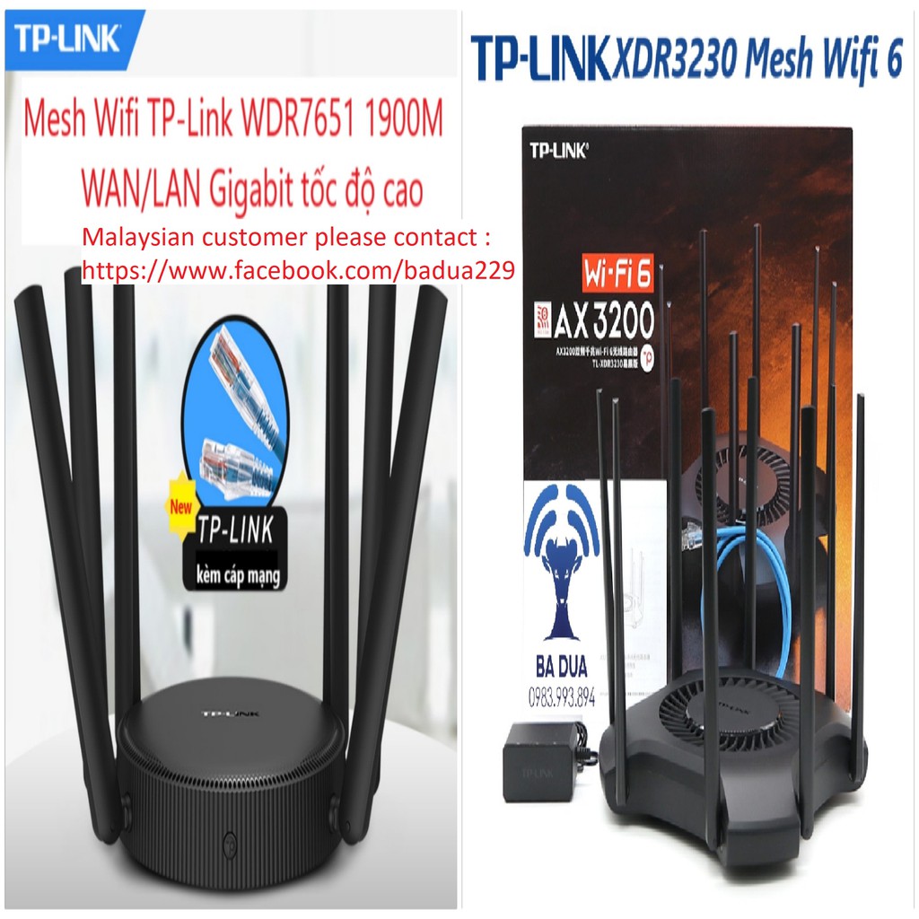 Bộ Phát Wifi Mesh Wifi 6 2.5G TP-Link XTR5460 XDR5460 AX5400 , XDR3060  XDR3010 AX3000 , XDR3230 AX3200 , WDR7651 AC1900