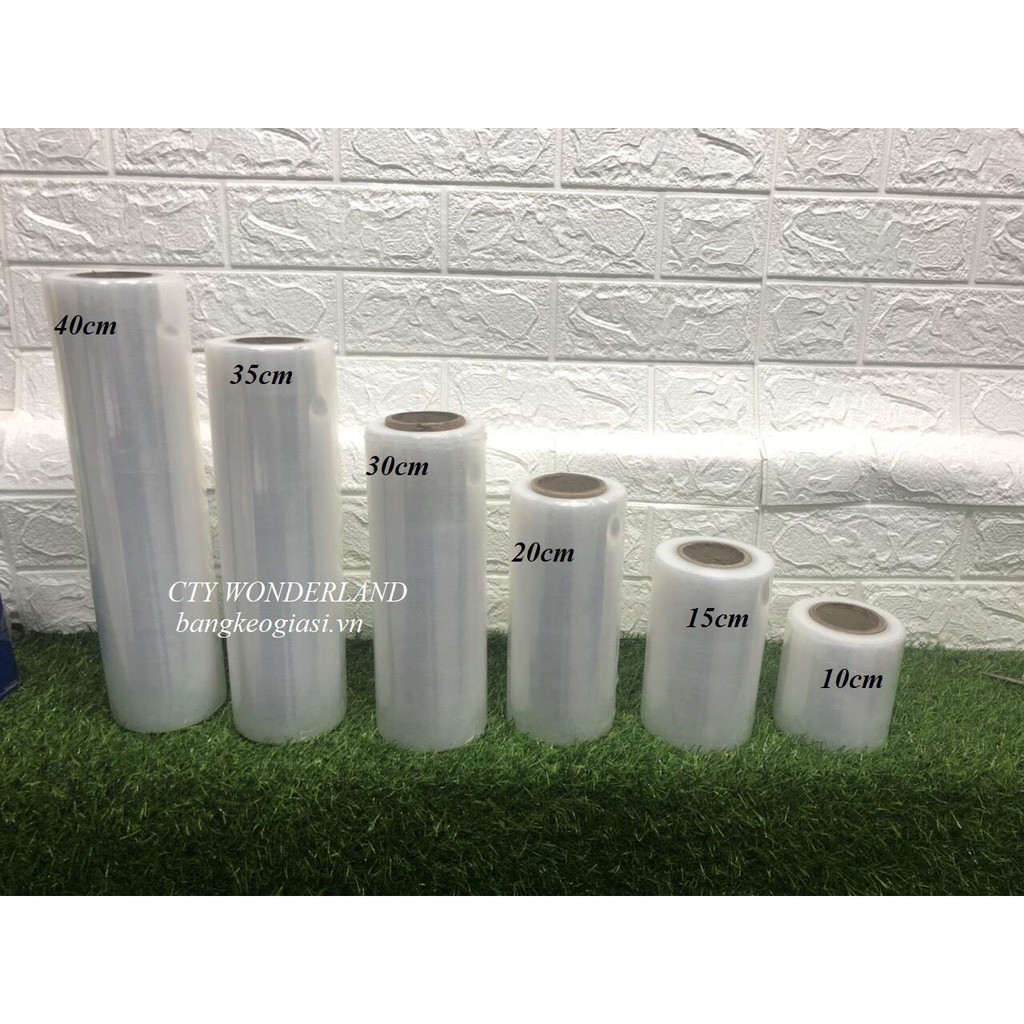 Màng PE 20cm siêu nhỏ gọn và tiện nghi dùng quấn hàng, cuộn 20cm,800gr lõi 80gr