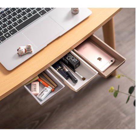 Hộc Ngăn Kéo Bàn Mini Có Keo Dán Để Văn Phòng Phẩm, Lưu Trữ Đồ Đa Năng