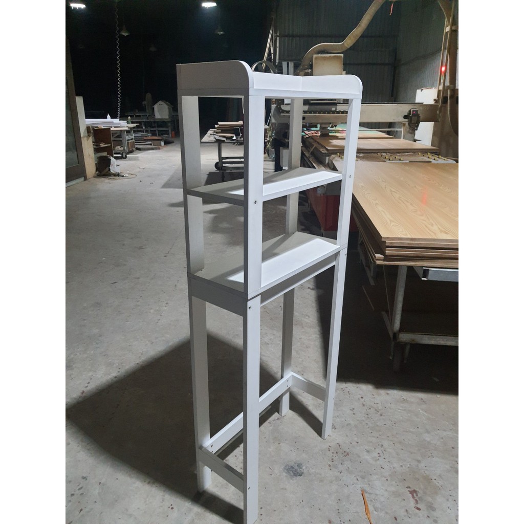 Kệ để đồ đa năng phòng tắm để sau bệt (bồn cầu) 3 tầng nắp ráp bằng nhựa composite cao cấp siêu chịu nước | BigBuy360 - bigbuy360.vn