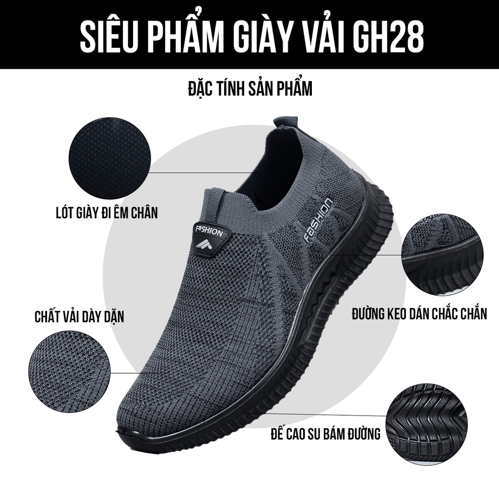 Giày thể thao nam, giày sneaker TIMAN GH28 đế êm vải thoáng khí bảo hành 1 năm