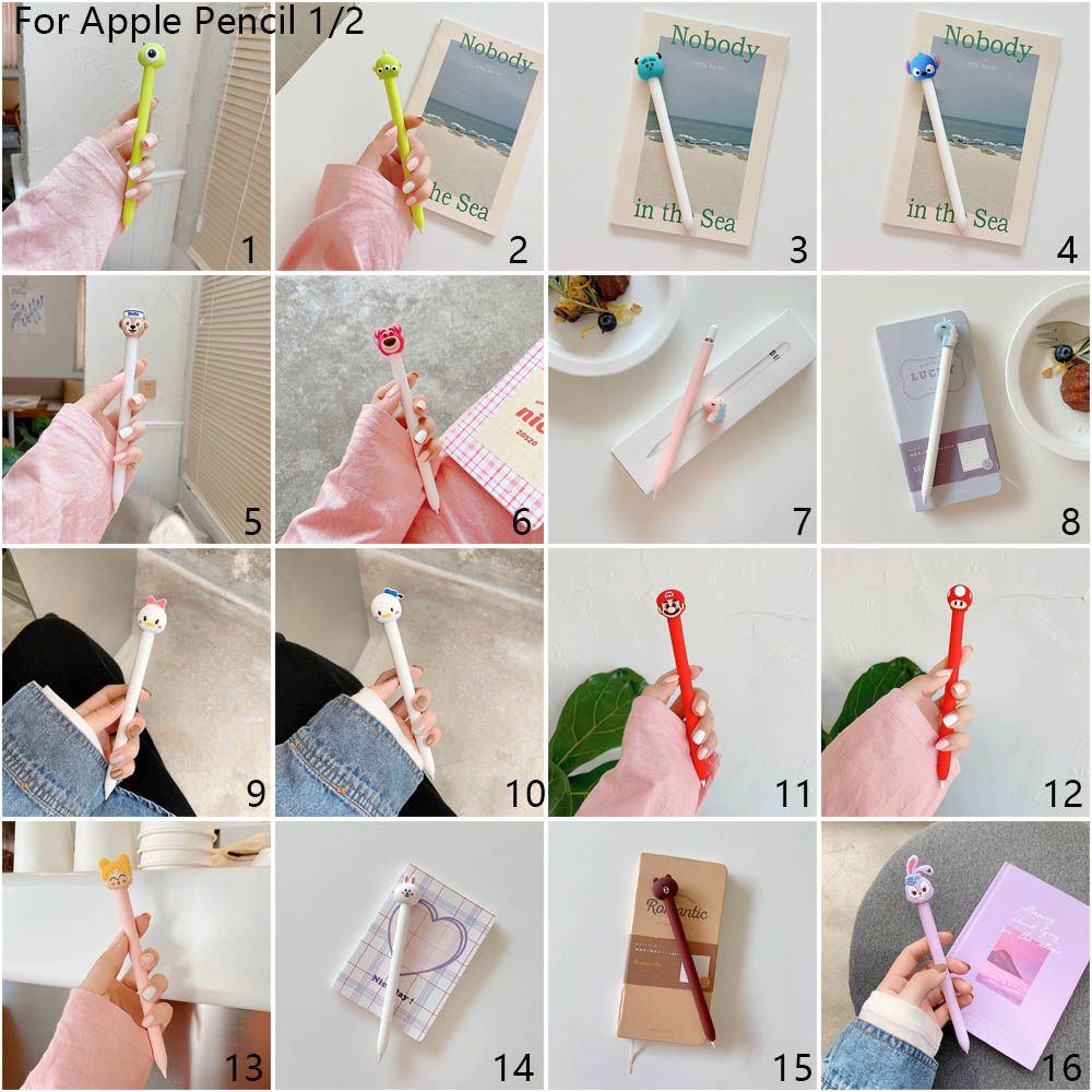 Vỏ bảo vệ bút cảm ứng Apple Pencil 1/2 bằng silicon hình kỳ lân chống trượt chống bụi&lt;br&gt;