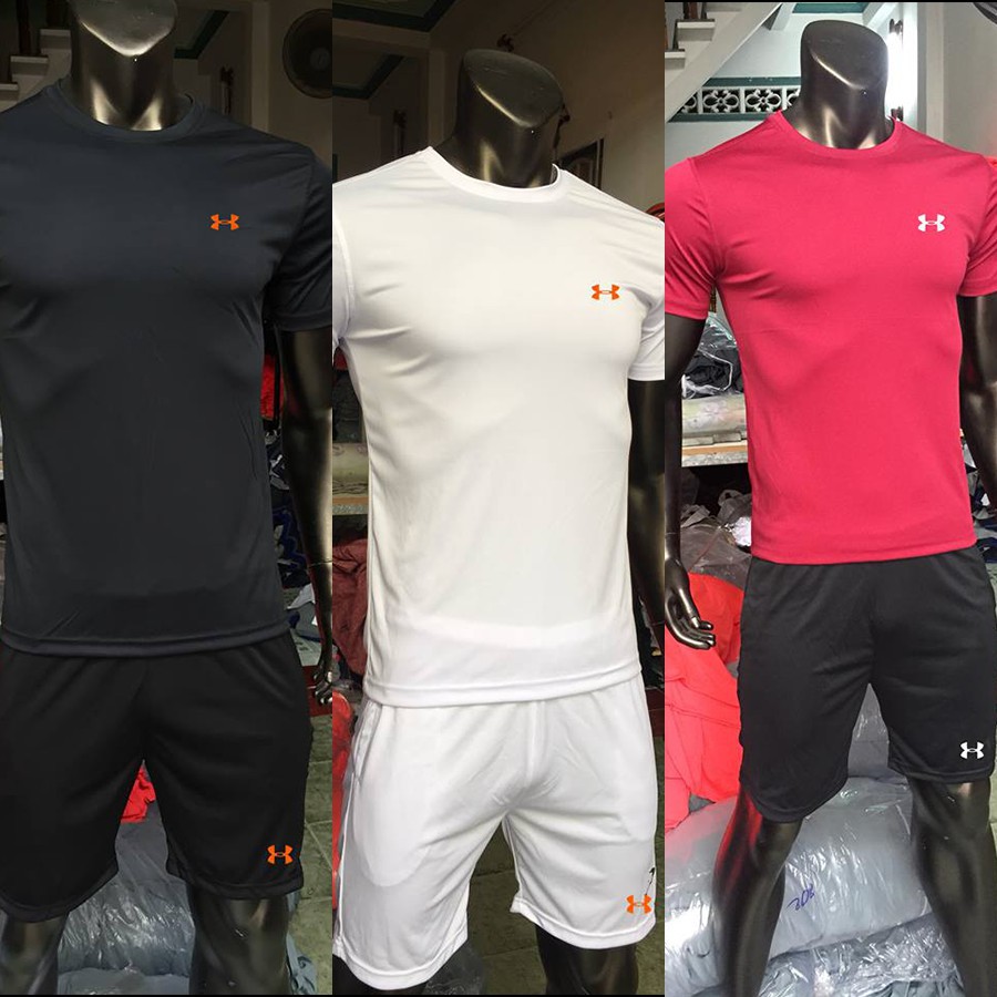 [ RẺ VÔ ĐỊCH ][ SALE SẬP SÀN ] COMBO 3 BỘ THỂ THAO NAM UNDER ARMOUR TẬP GYM ( ĐEN - TRẮNG - ĐỎ ĐÔ )