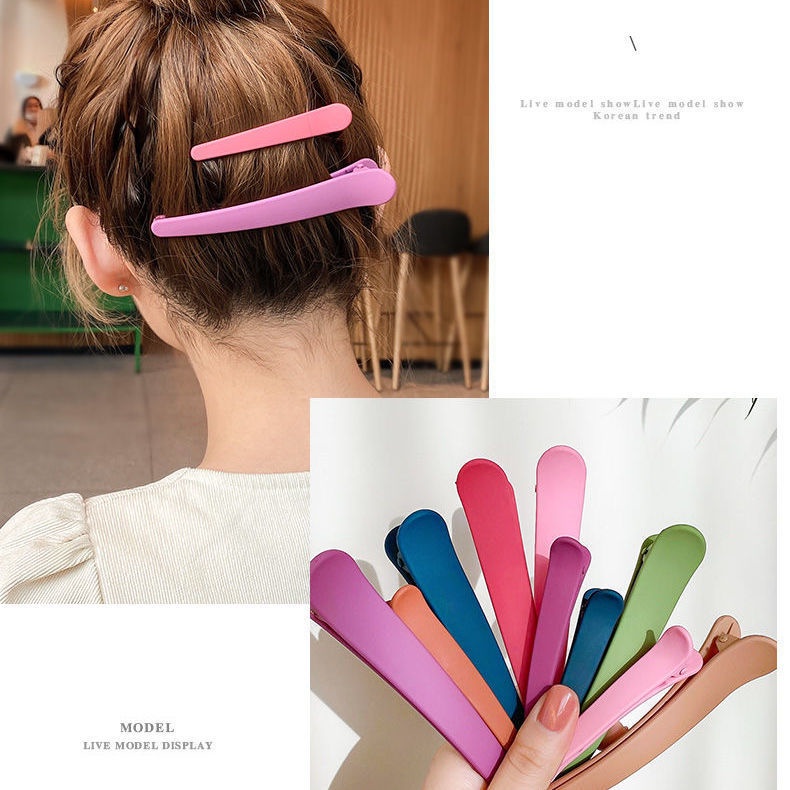 Kẹp tóc mỏ vịt bản lớn không để lại dấu vết nhiều màu tự chọn