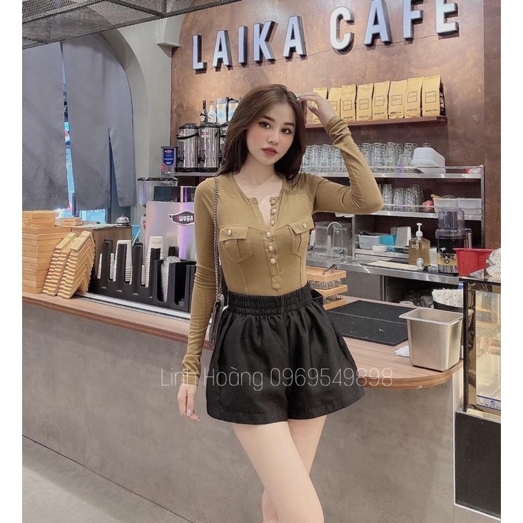 Áo len tăm mongtoghi đính cúc 2 túi hộp | BigBuy360 - bigbuy360.vn